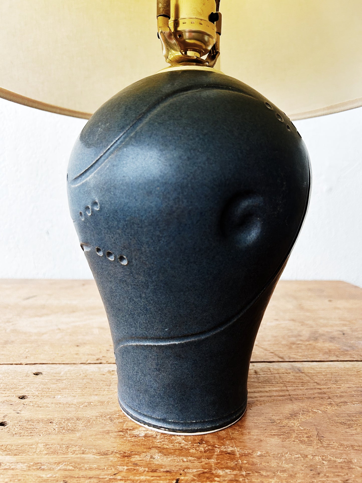 Handmade Pottery Lamp with Shade