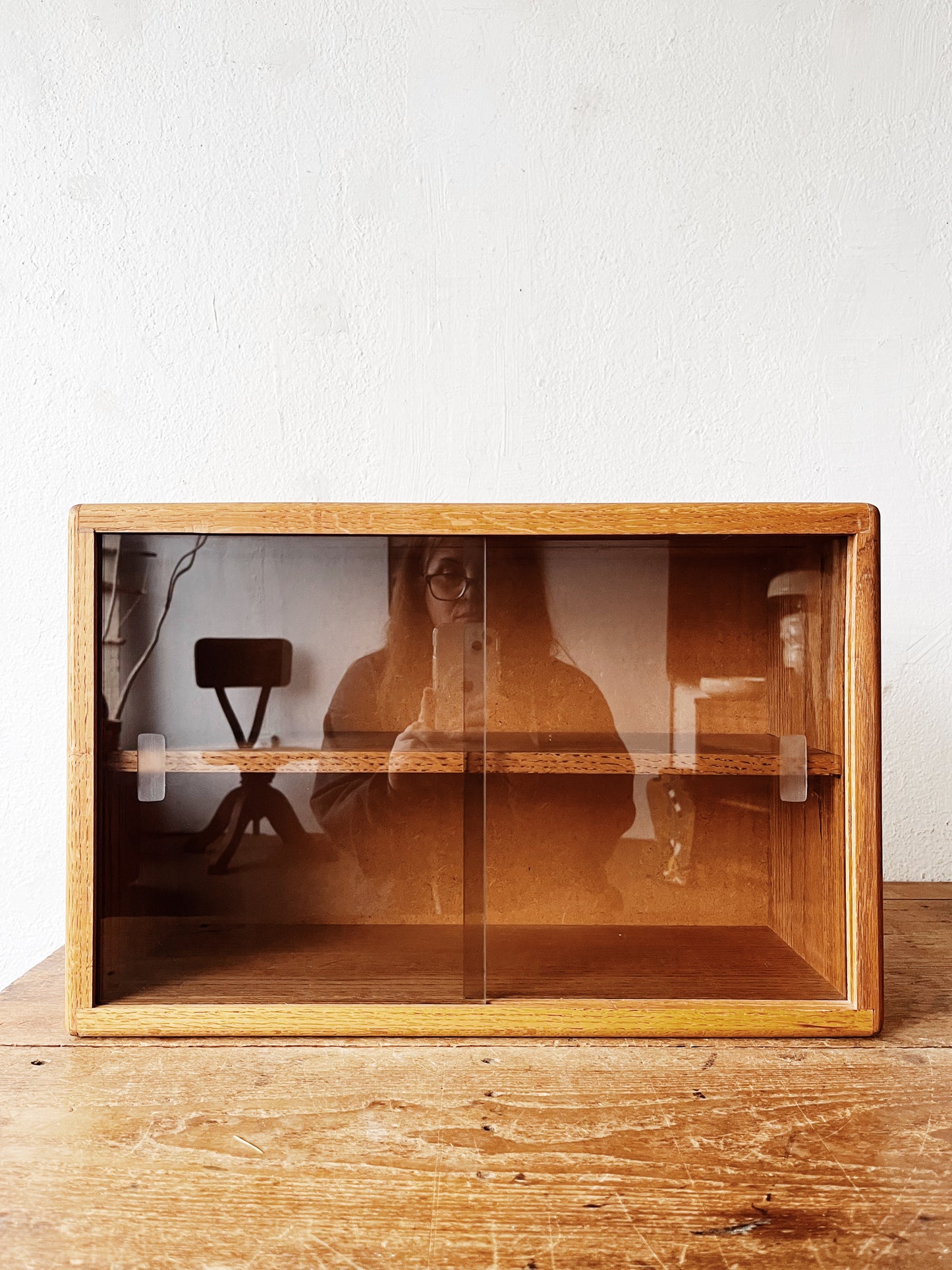 Vintage Oak Desktop Cabinet