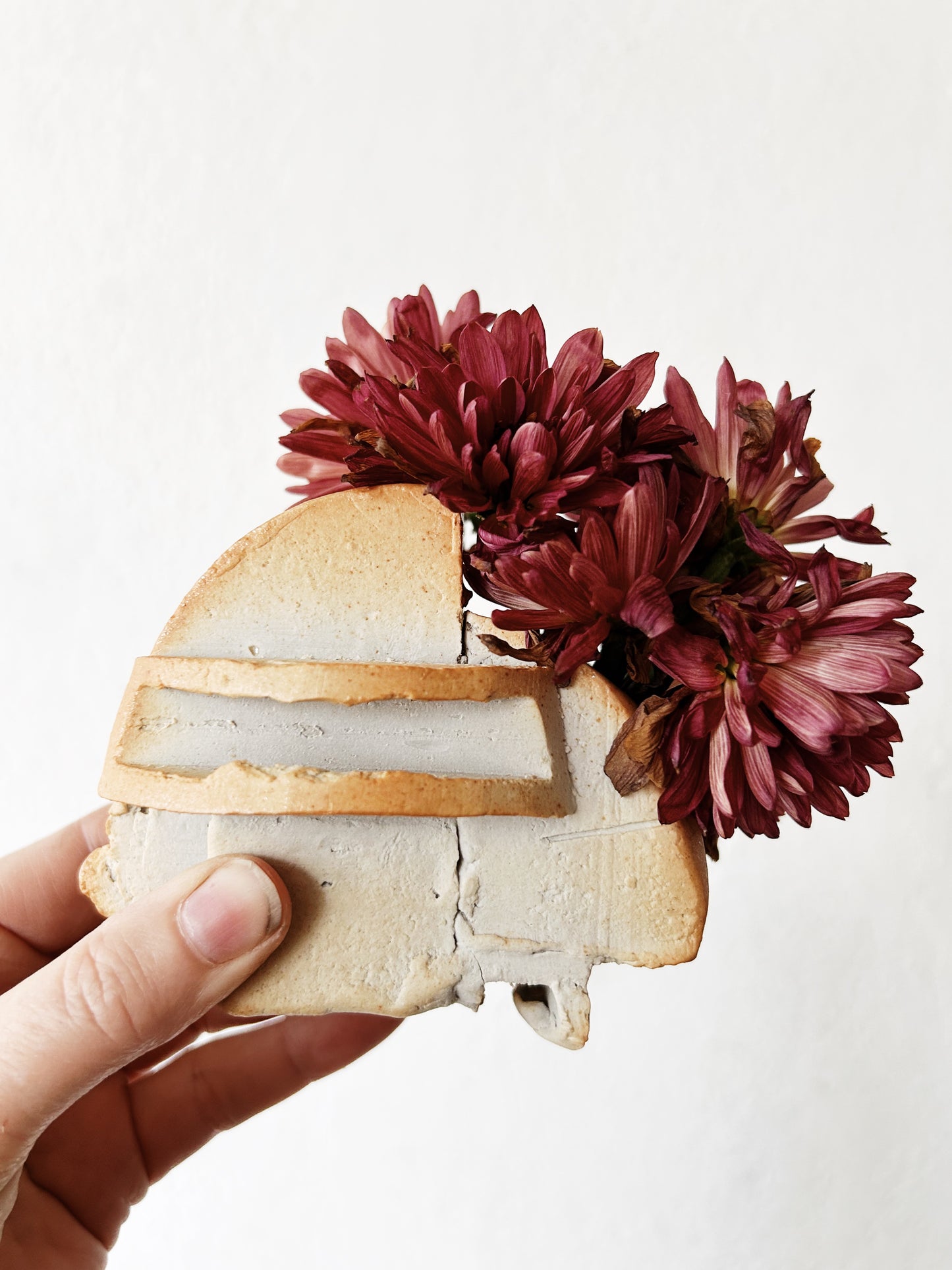 Handmade Clay Brutalist Style Sculpture