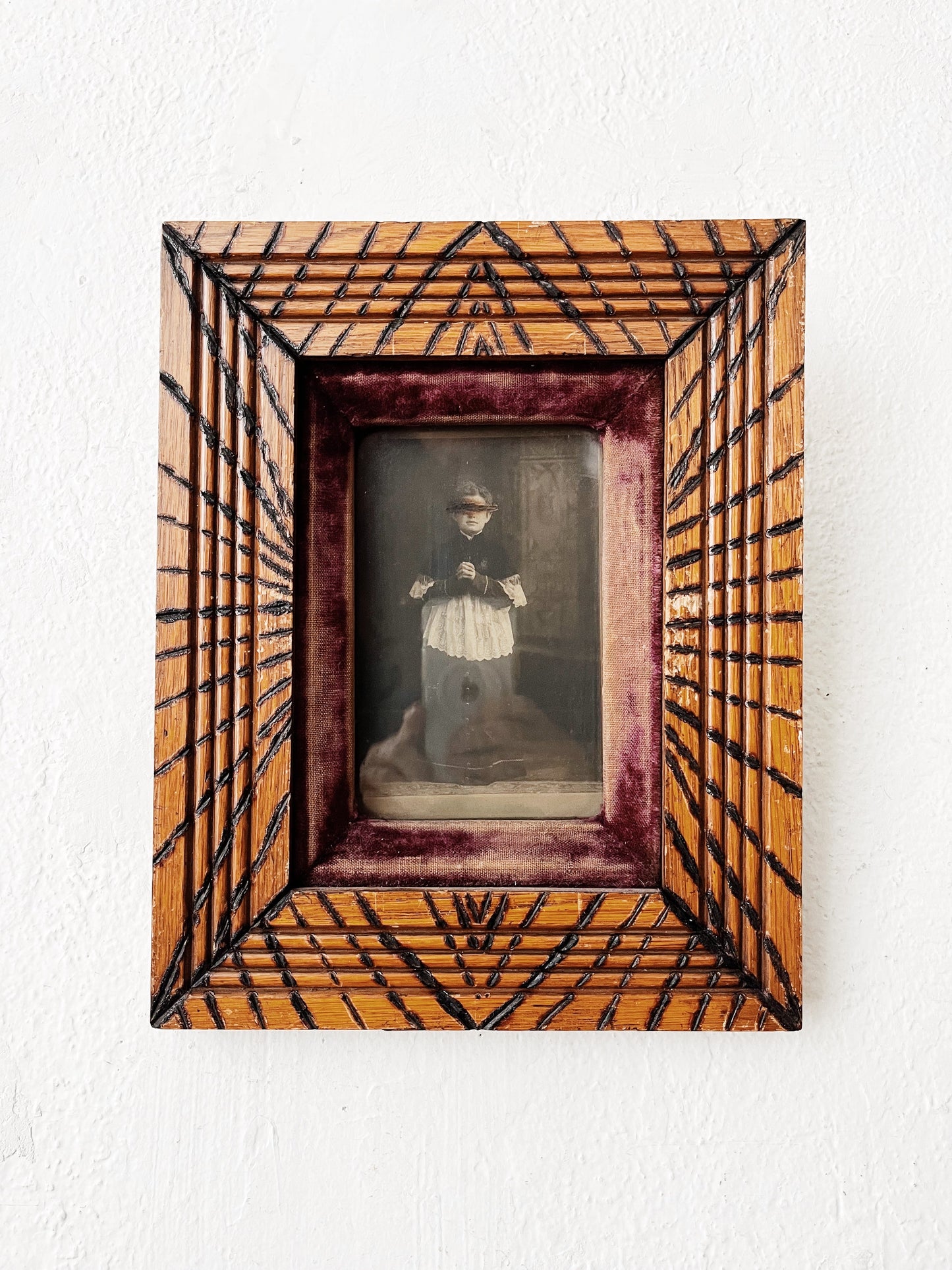 Antique Photograph in Folk Art Frame