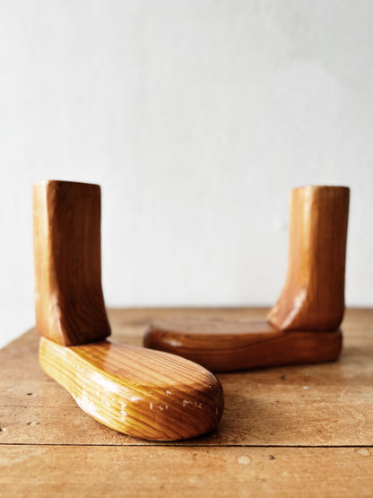 Pair Vintage Folk Art Feet