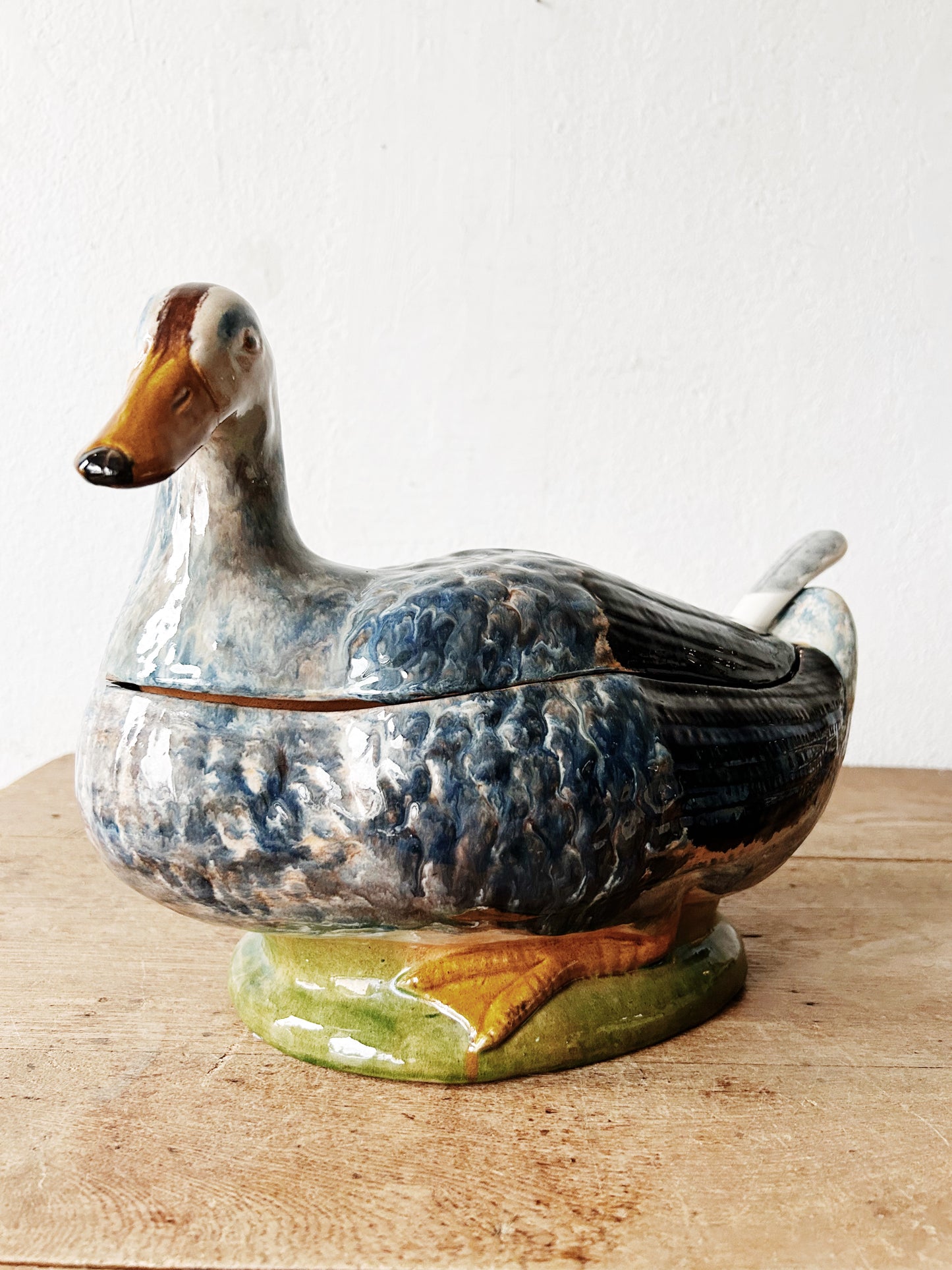 Mid Century Ceramic Duck Tureen Portugal