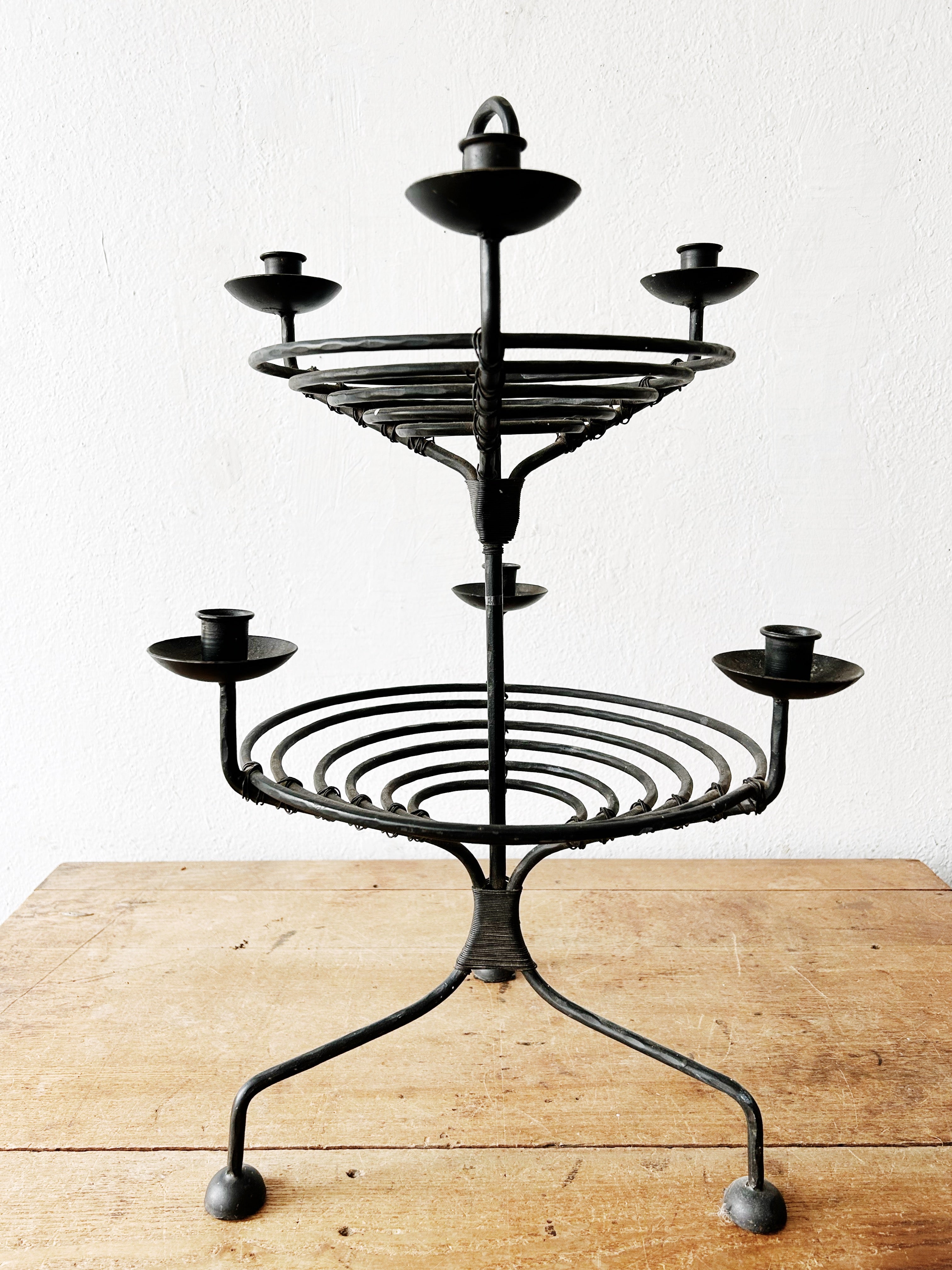 Large Vintage Iron Candelabra