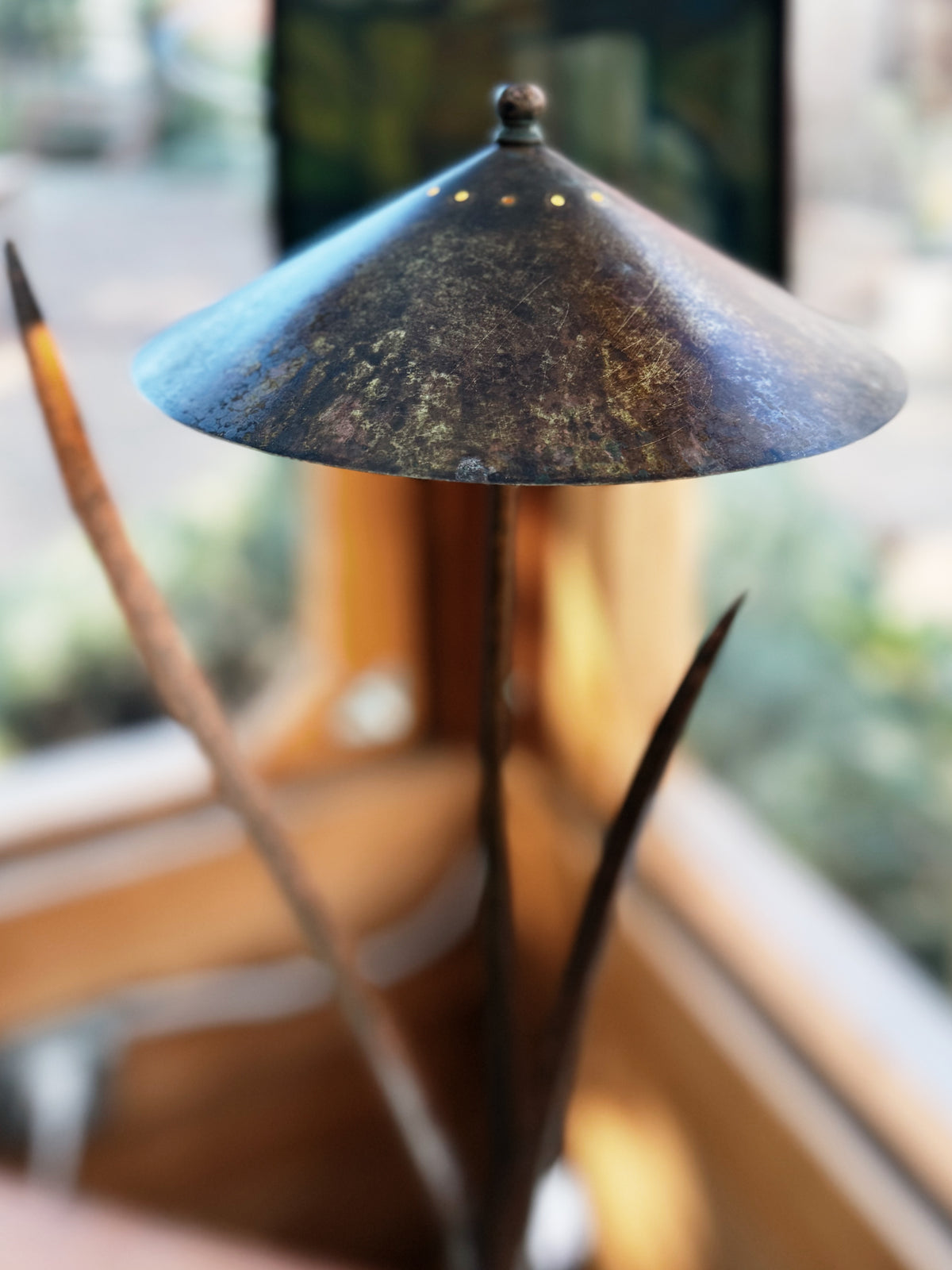 Sculptural Copper Lamp