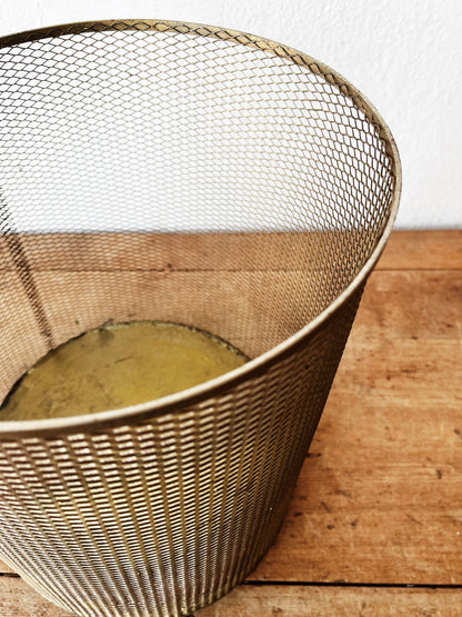 Vintage Gold Mesh Basket