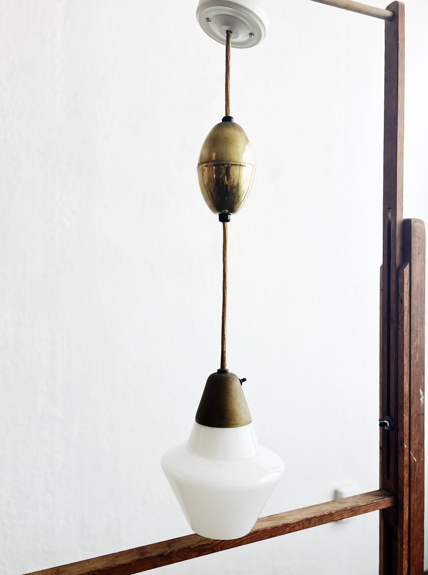 Mid Century Pendant Lamp with Pulley
