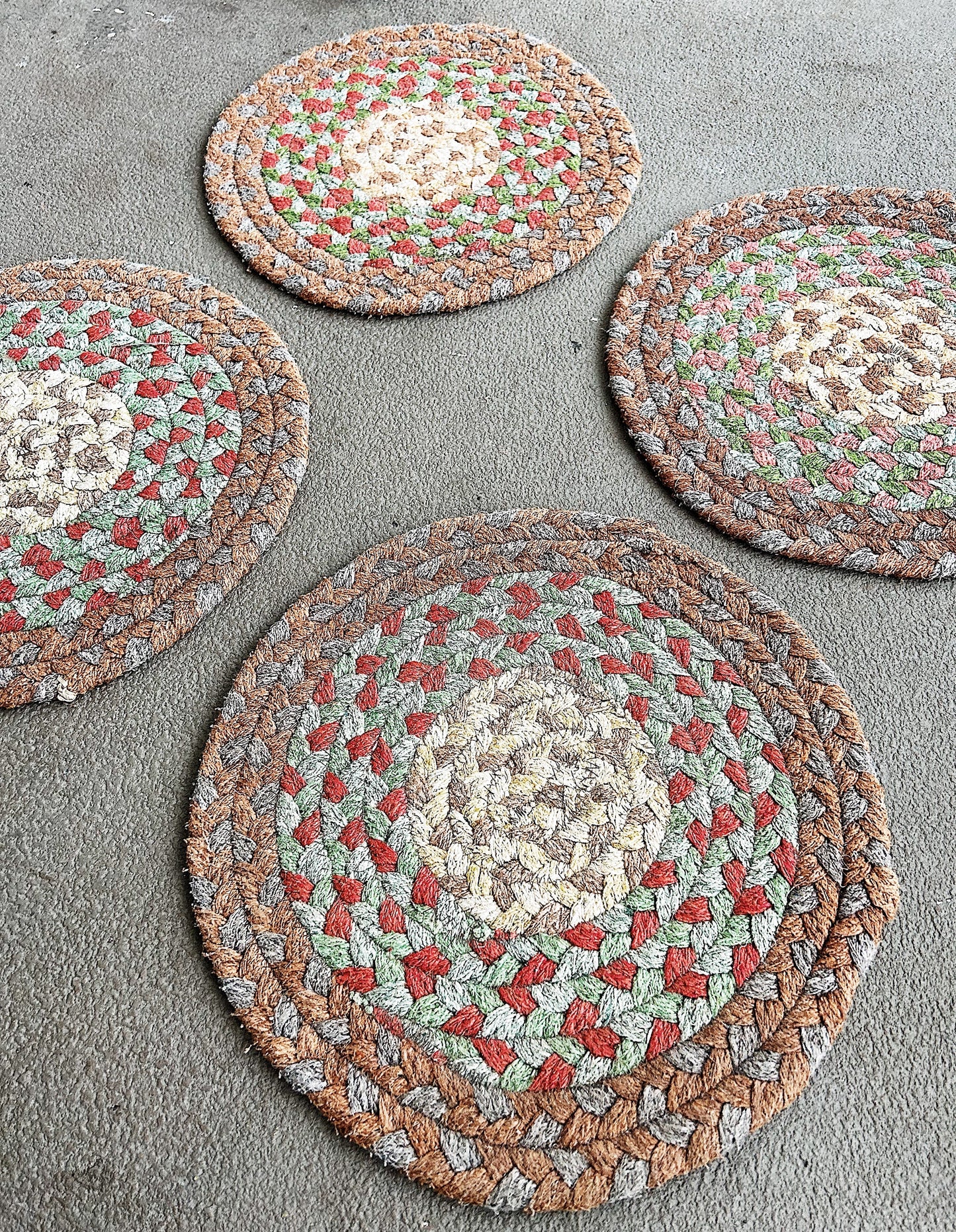 Vintage Woven Mats Set of Four