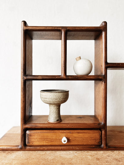 Vintage Wood Cubby Shelf