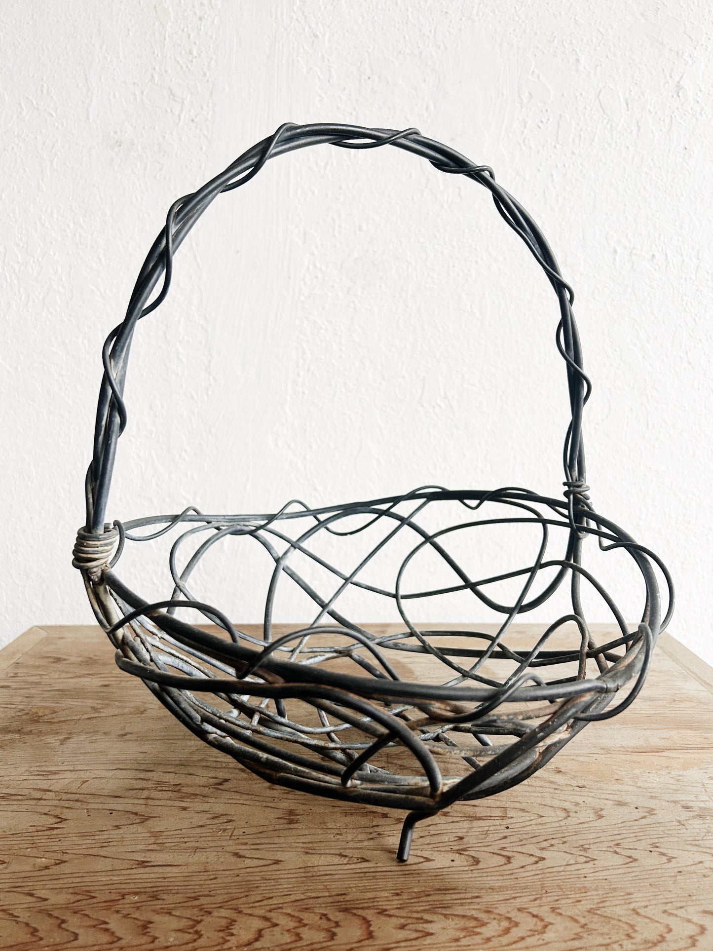 Sculptural Handmade Metal Basket