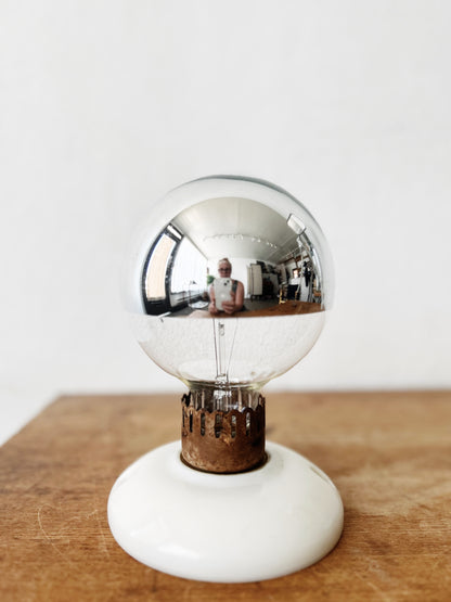 Antique Milk Glass Ceiling Light with Bulb