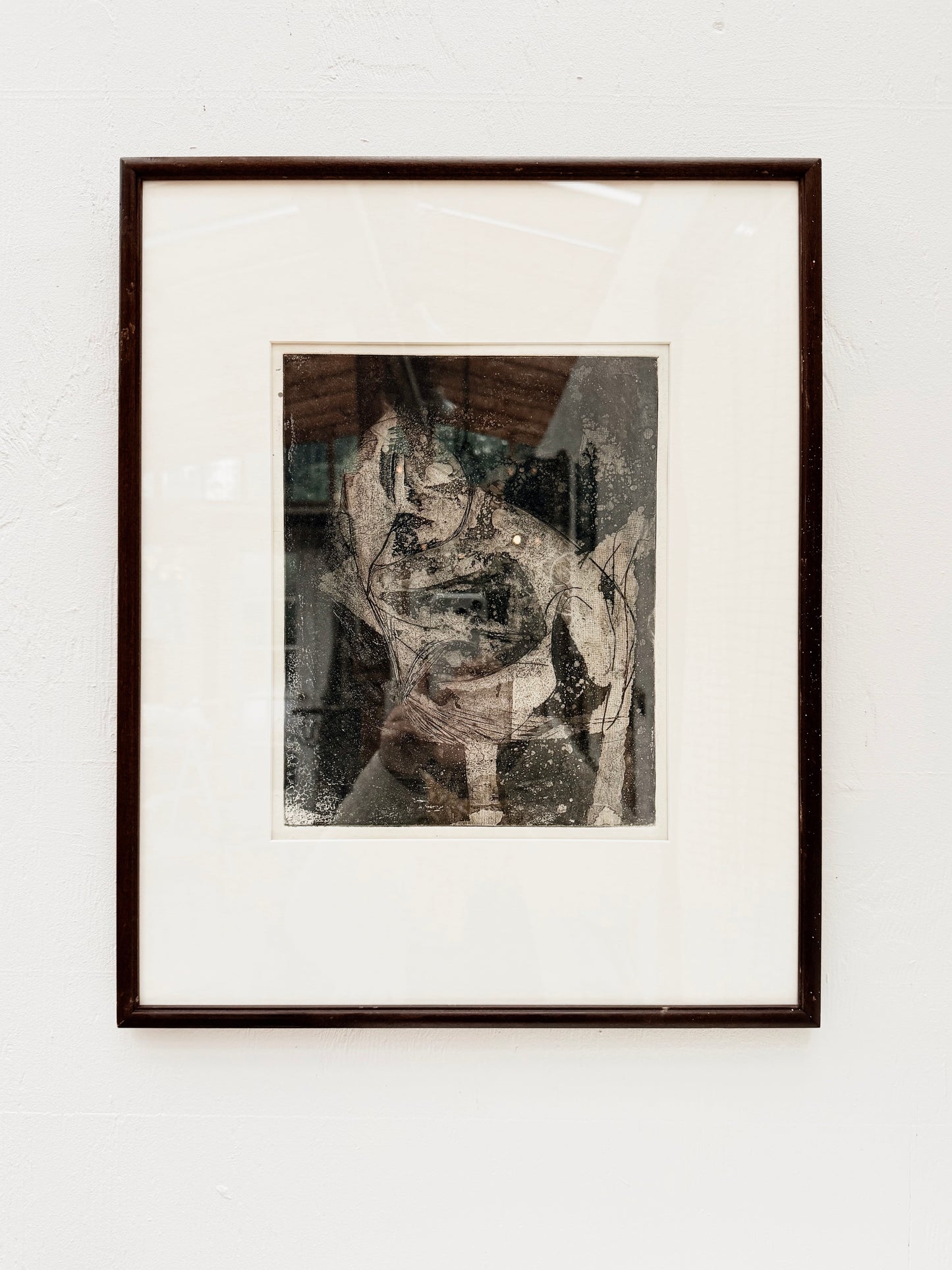 Vintage Modernist Owl Etching