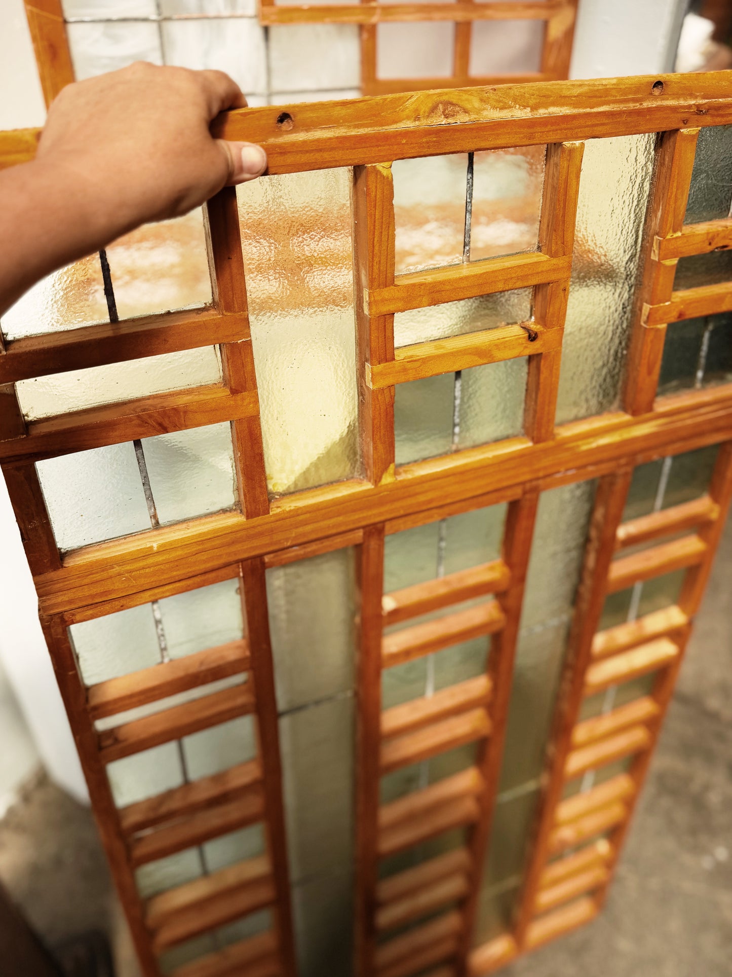 Handmade Vintage Stained Glass Panel