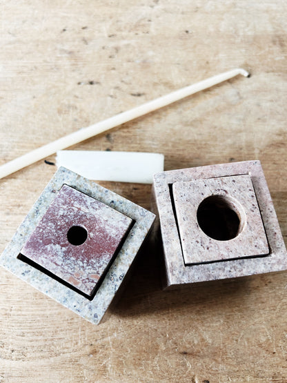 Vintage Marble Candle Holders