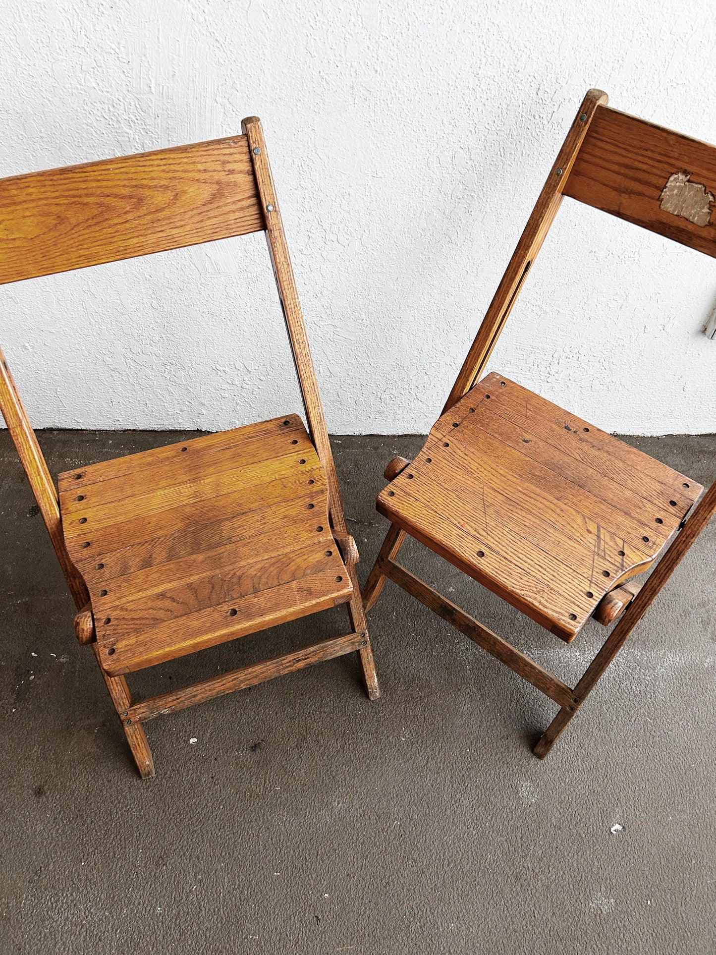 Antique Oak Folding Chairs