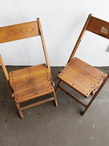 Antique Oak Folding Chairs