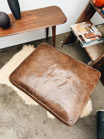 Vintage Leather Ottoman