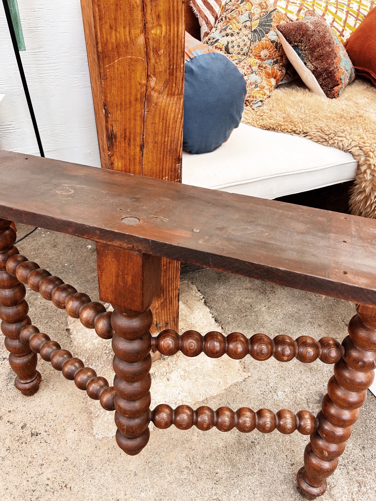 Antique Bobbin Leg Table