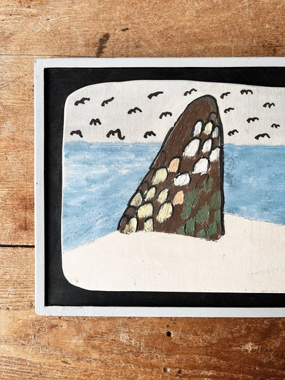 Vintage Allen Cook Ceramic Slab Painting