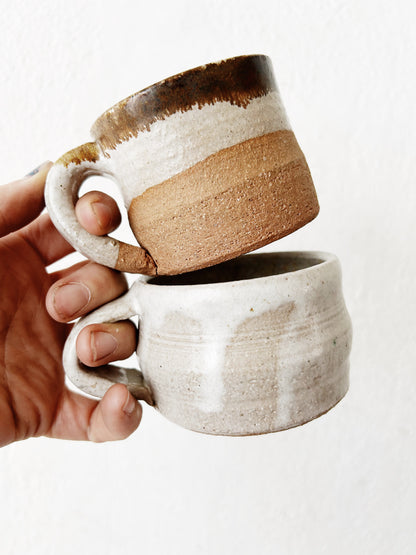 Handmade Mugs with Wool Coasters Set