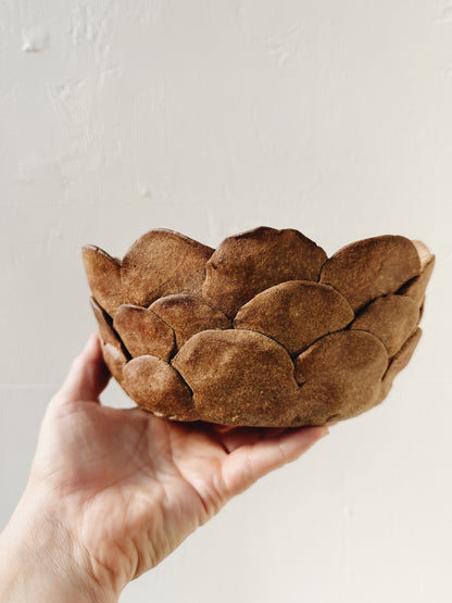 Handmade Scalloped Clay Bowl