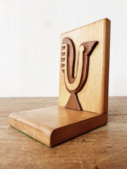 Handmade Wood Folk Art Bookend