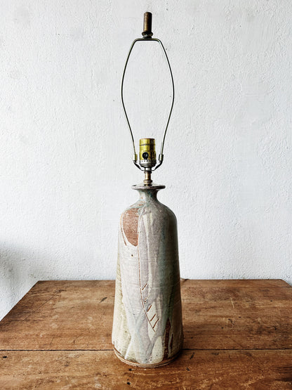 Vintage Signed Klickitat Pottery Lamp with Shade
