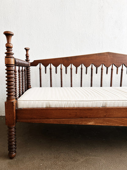 Antique Jenny Lind Spool Daybed with Custom Cushions