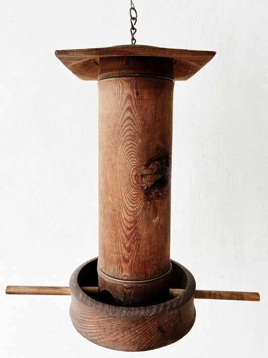 Vintage Teak Wood Bird Feeder