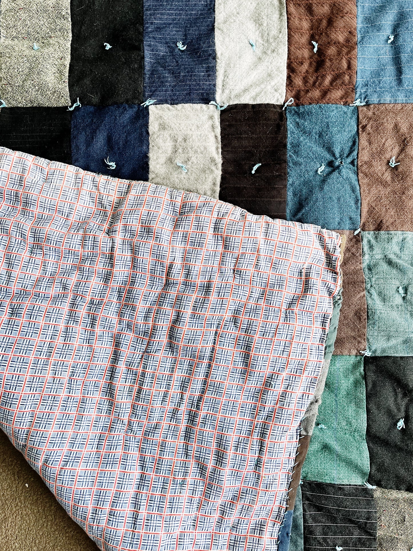 Vintage Wool Patchwork Quilt