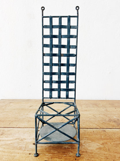 Vintage Decorative Metal Chair for Plant or Pillar Candle