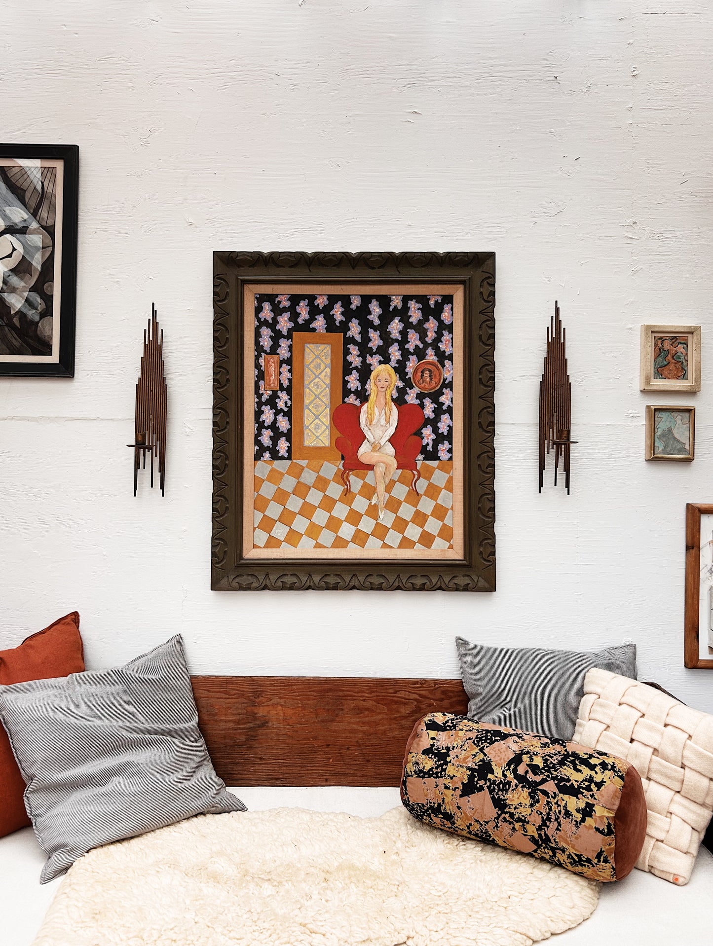 Pair Brutalist Candleabra Nail Art Sconces