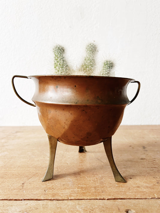 Vintage Copper Footed Pot