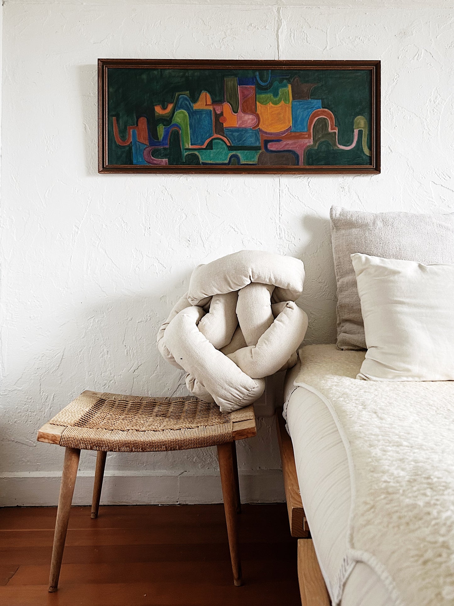 Vintage Abstract Cityscape Painting