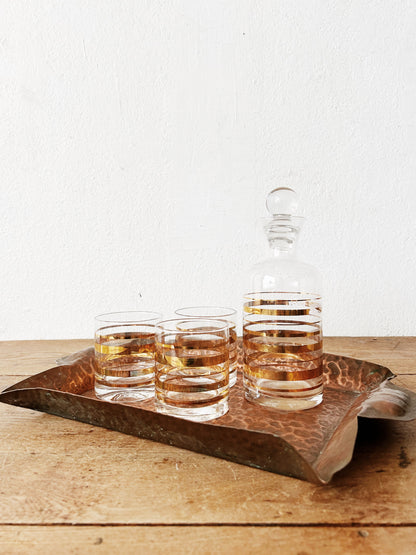 Vintage Hammered Copper Tray