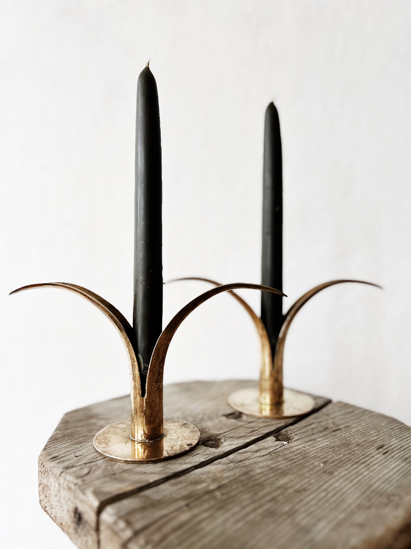 Vintage Scandinavian Ystad Candlestick Pair