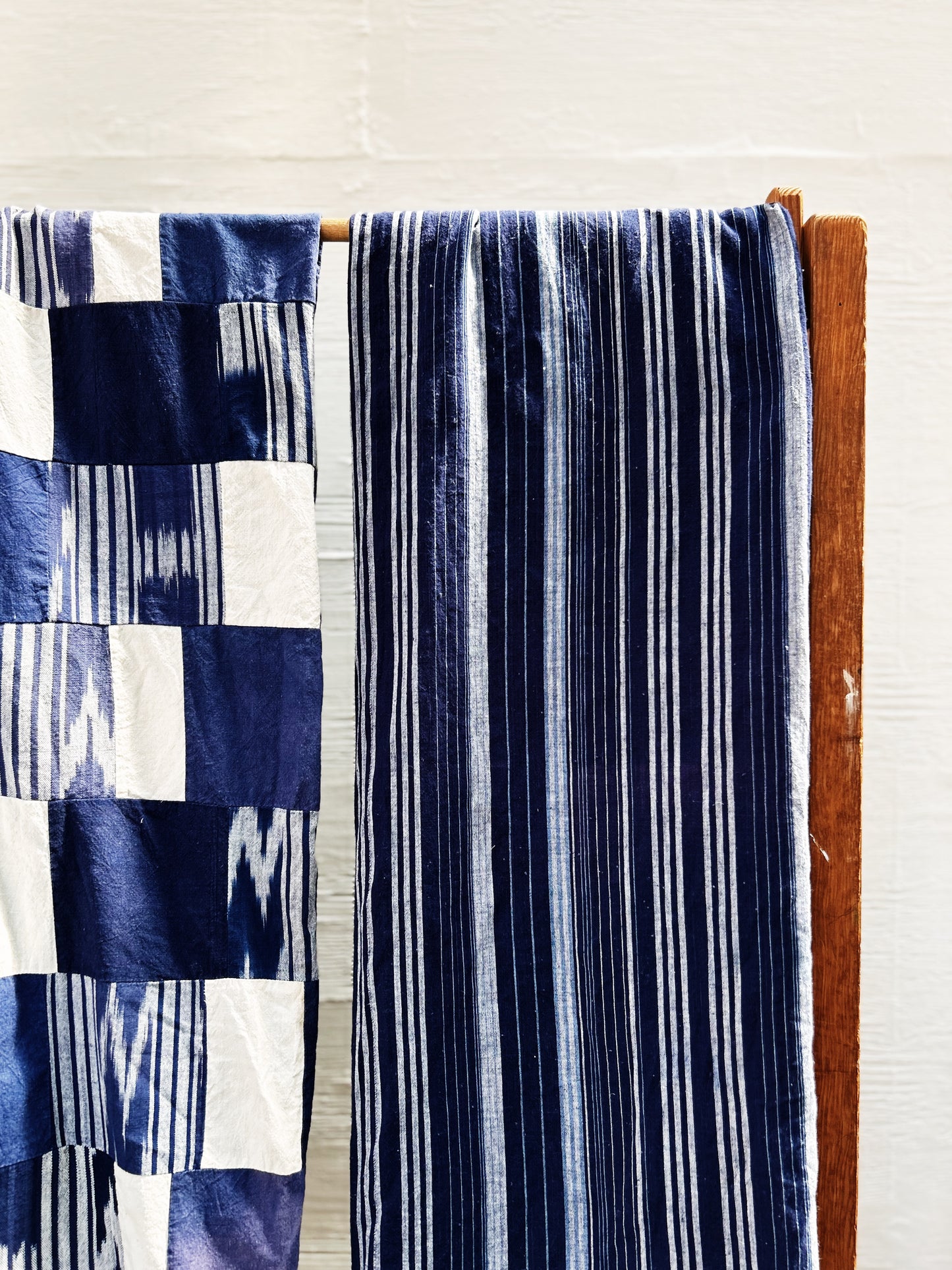 Handmade Vintage Ikat Patchwork Quilt Top