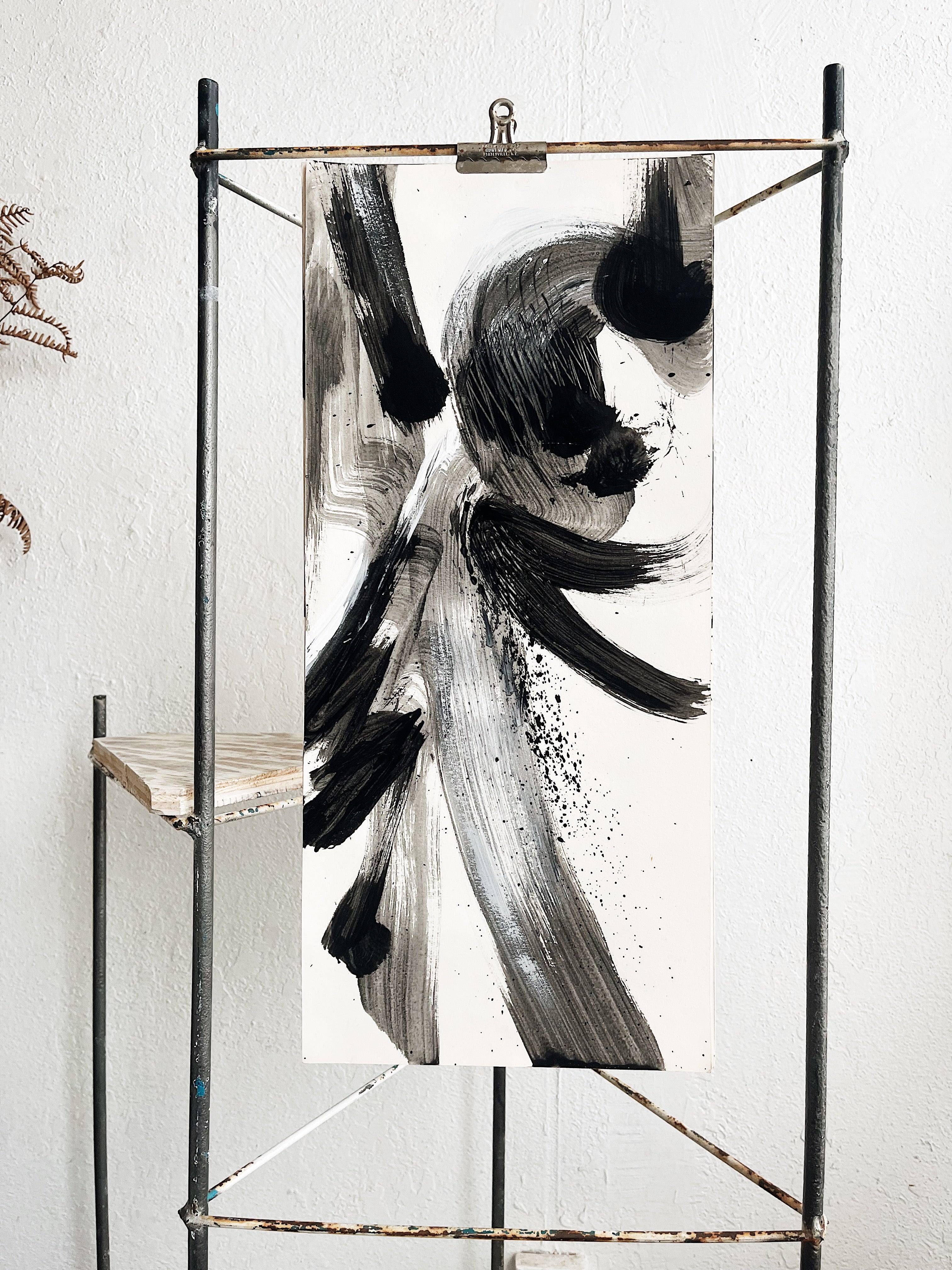 Original India Ink Abstract Painting – Maven Collective