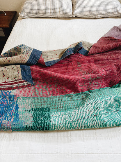 Vintage Patchwork Kantha Quilt