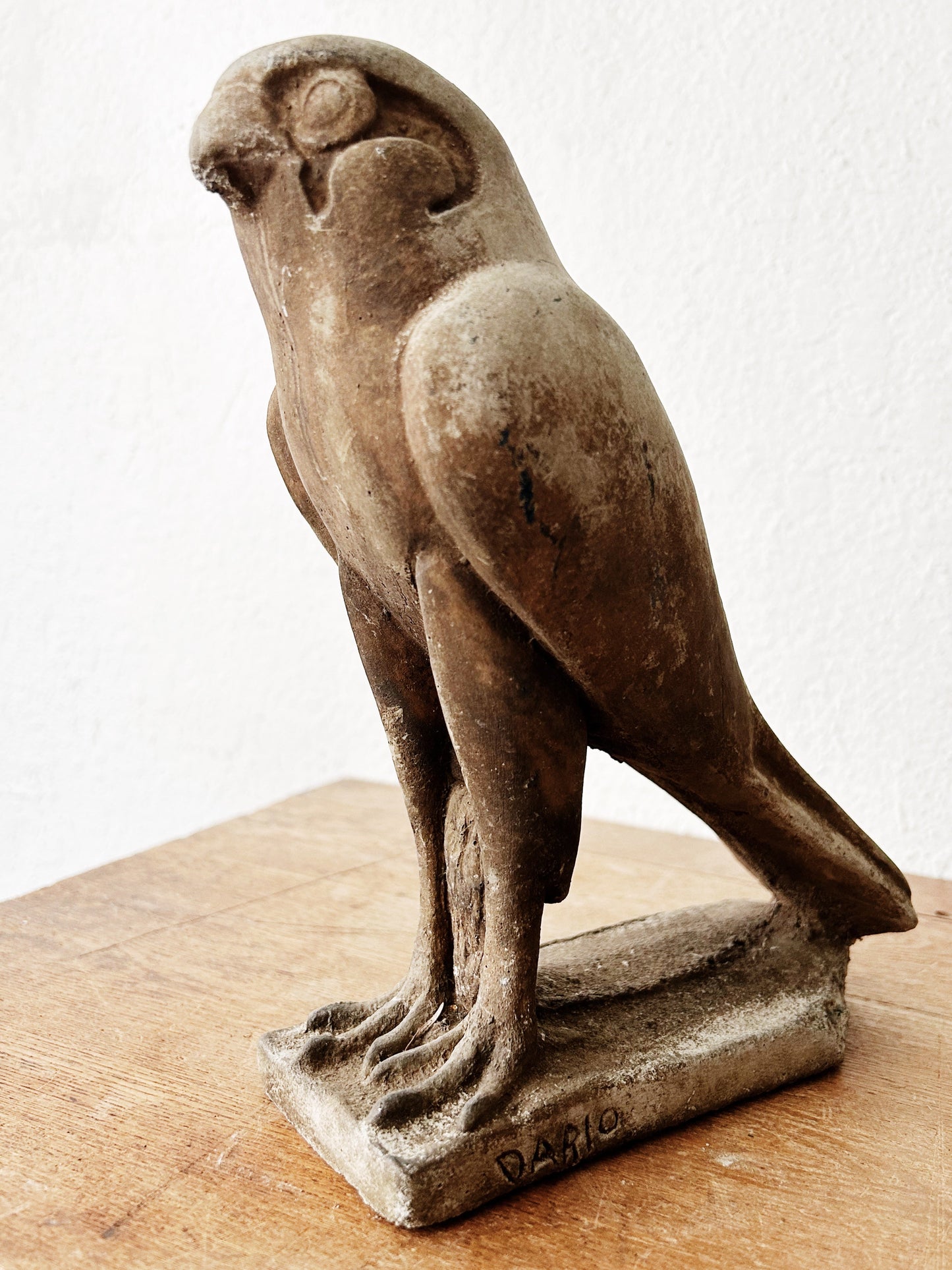 Vintage Cement Hawk Garden Statue