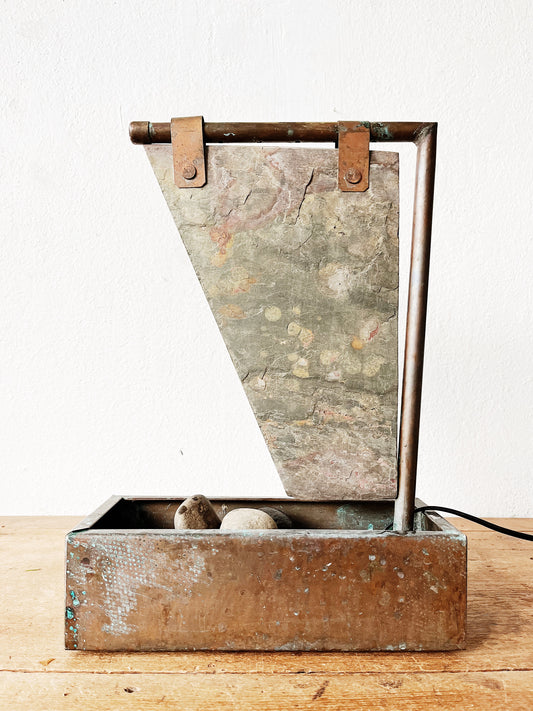 Vintage Slate and Copper Indoor Outdoor Fountain