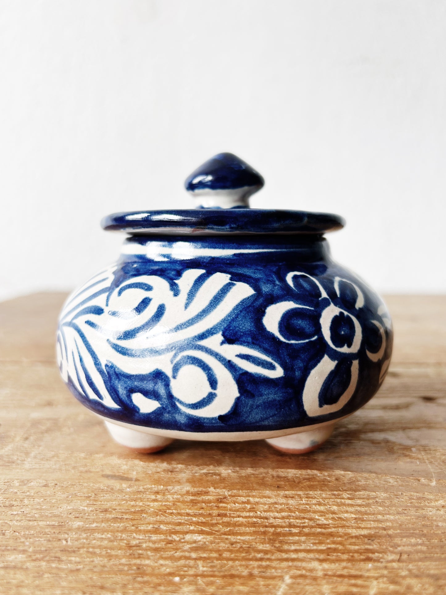 Vintage Mexican Clay Lidded Dish