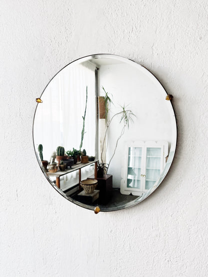 Round Industrial Edge Vintage Mirror