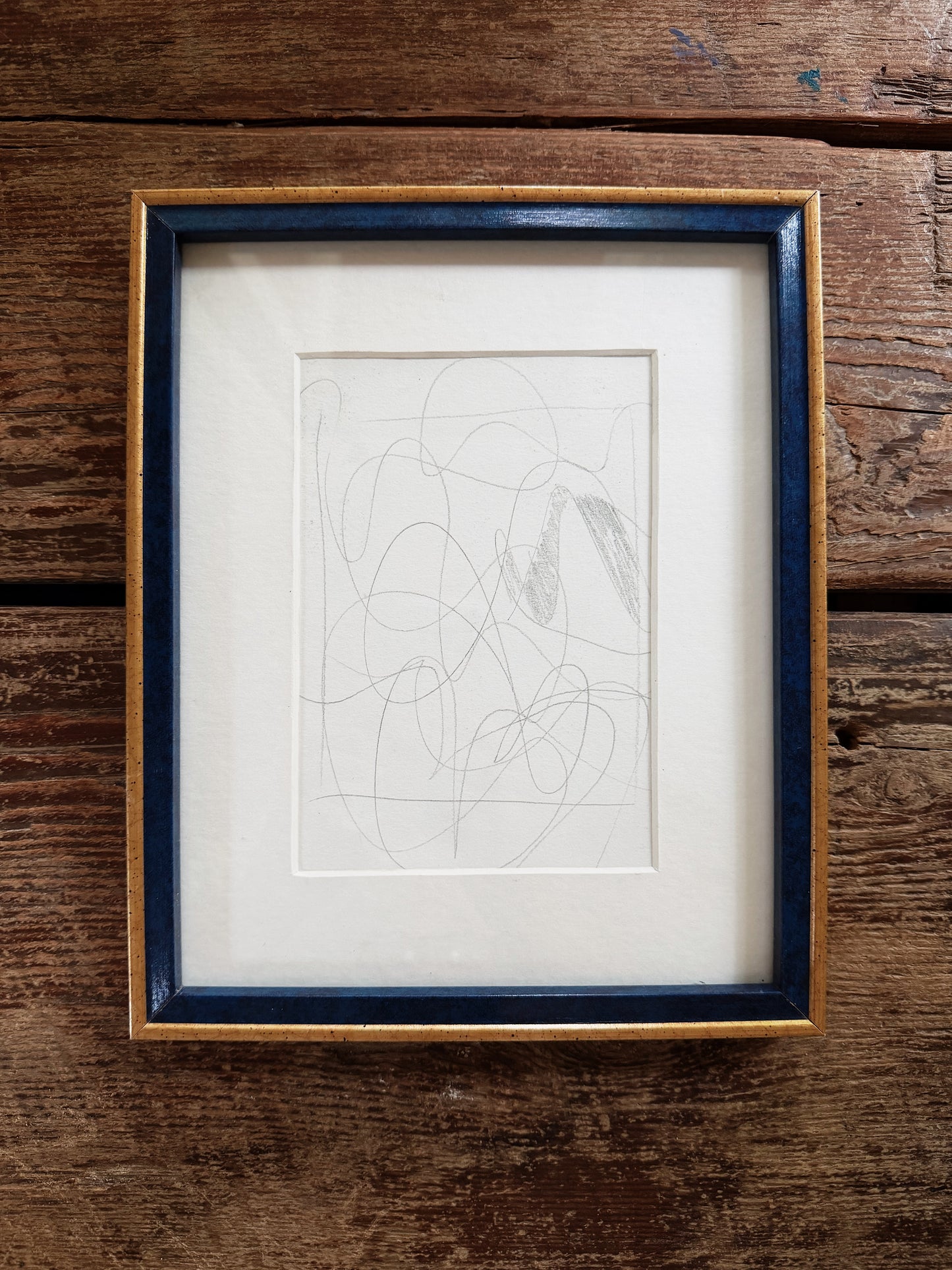 Original Vintage Abstract Pencil Sketch