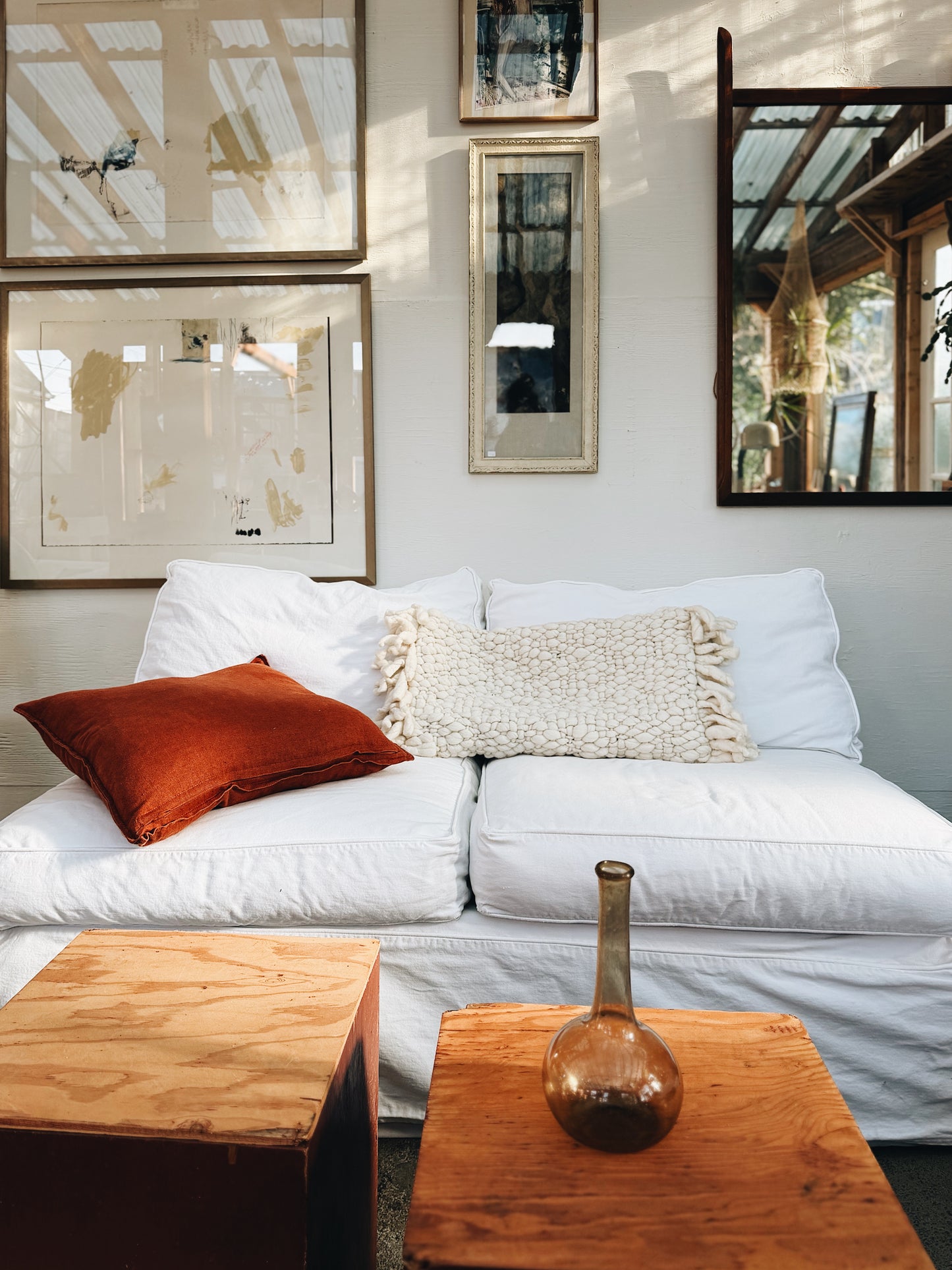 Cotton Slipcovered Sectional Couch