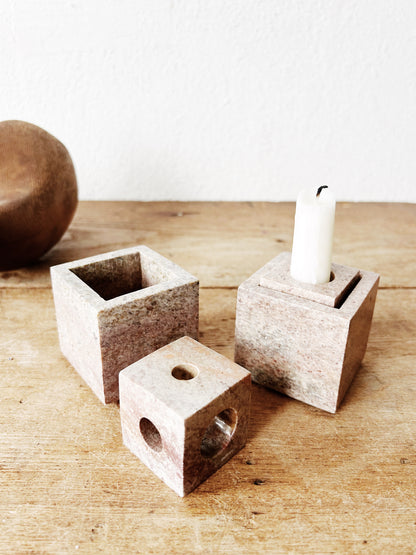Vintage Marble Candle Holders