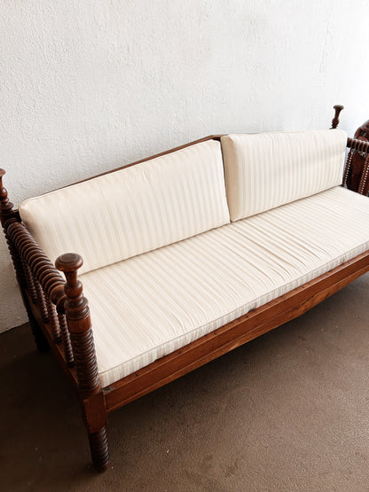 Antique Jenny Lind Spool Daybed with Custom Cushions