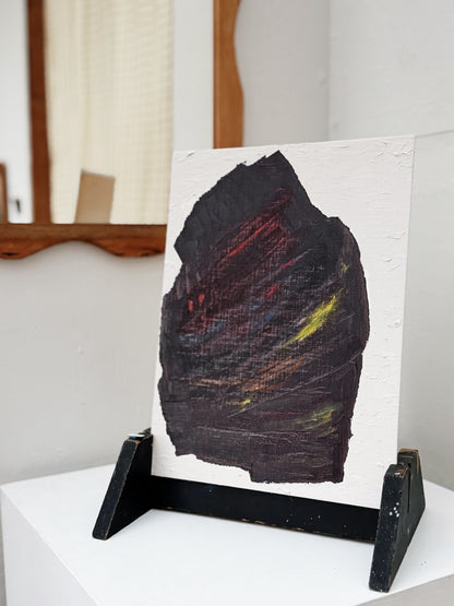 Original Abstract Painting and Wood Easel