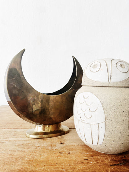 Vintage Brass Crescent Vessel