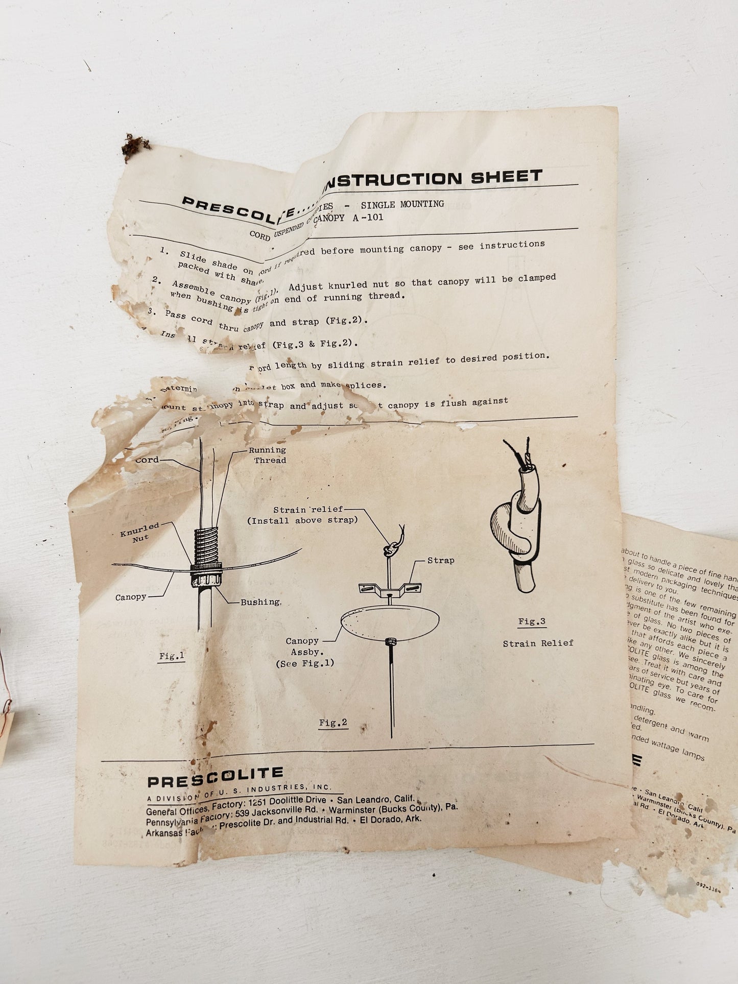 Mid Century Prescolite Pendant Lamp