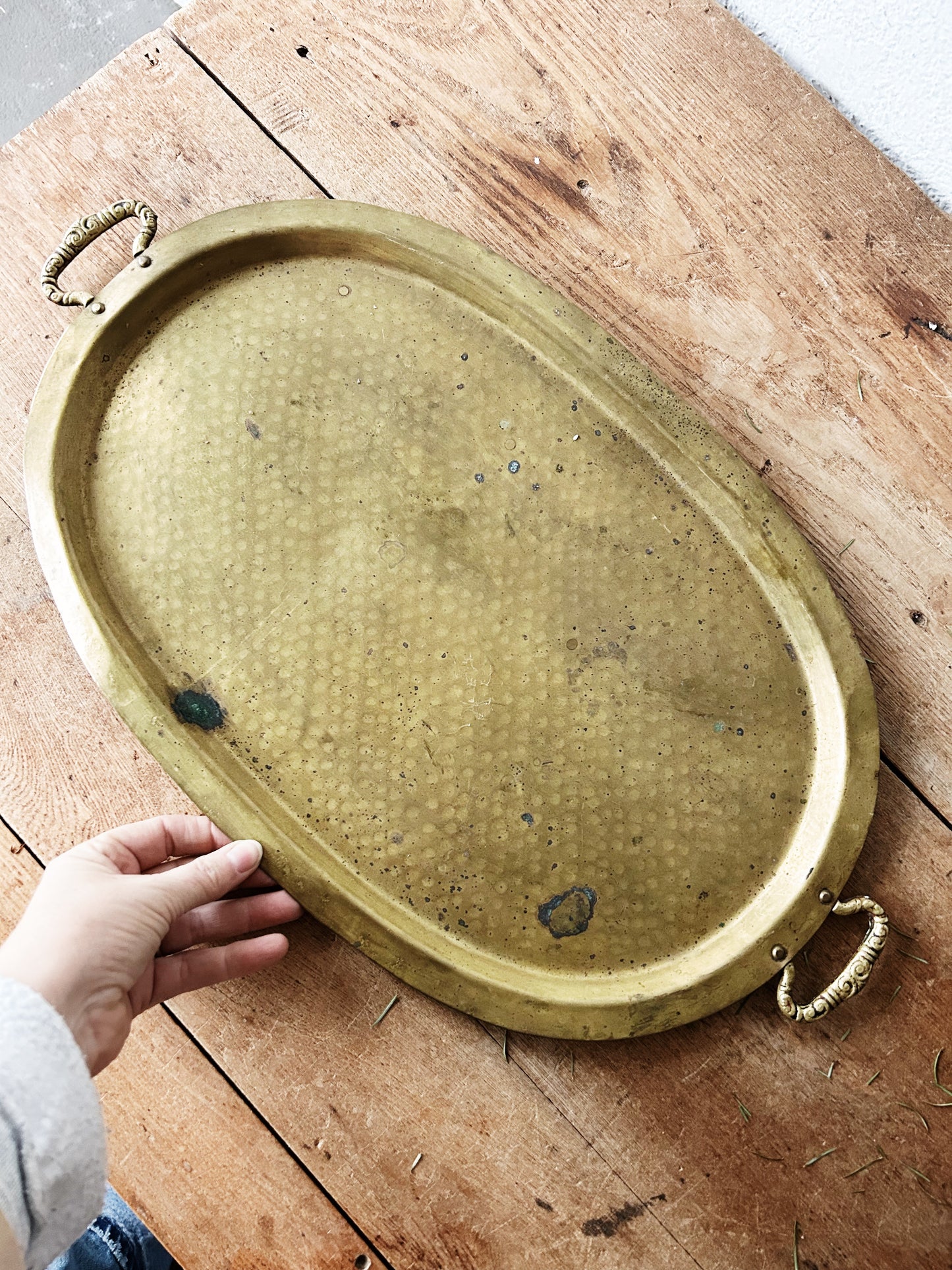 Antique Aged Brass Tray